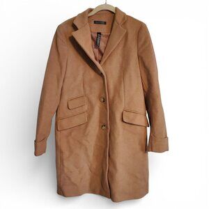 Lauren Ralph Lauren Tan Brown Wool Single Breasted Walker Coat Camel Color
